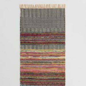 Black Geo Chindi Reversible Amarah Floor Runner